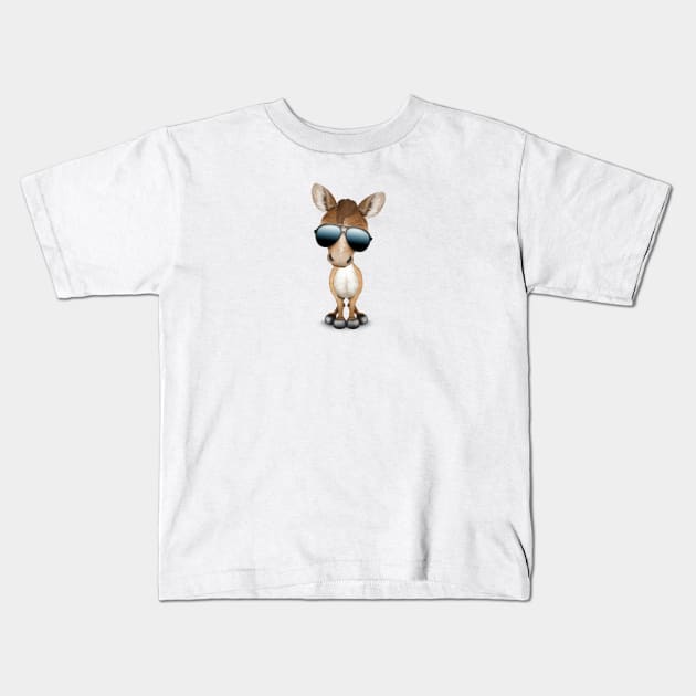 Cute Baby Pony Wearing Sunglasses Kids T-Shirt by jeffbartels